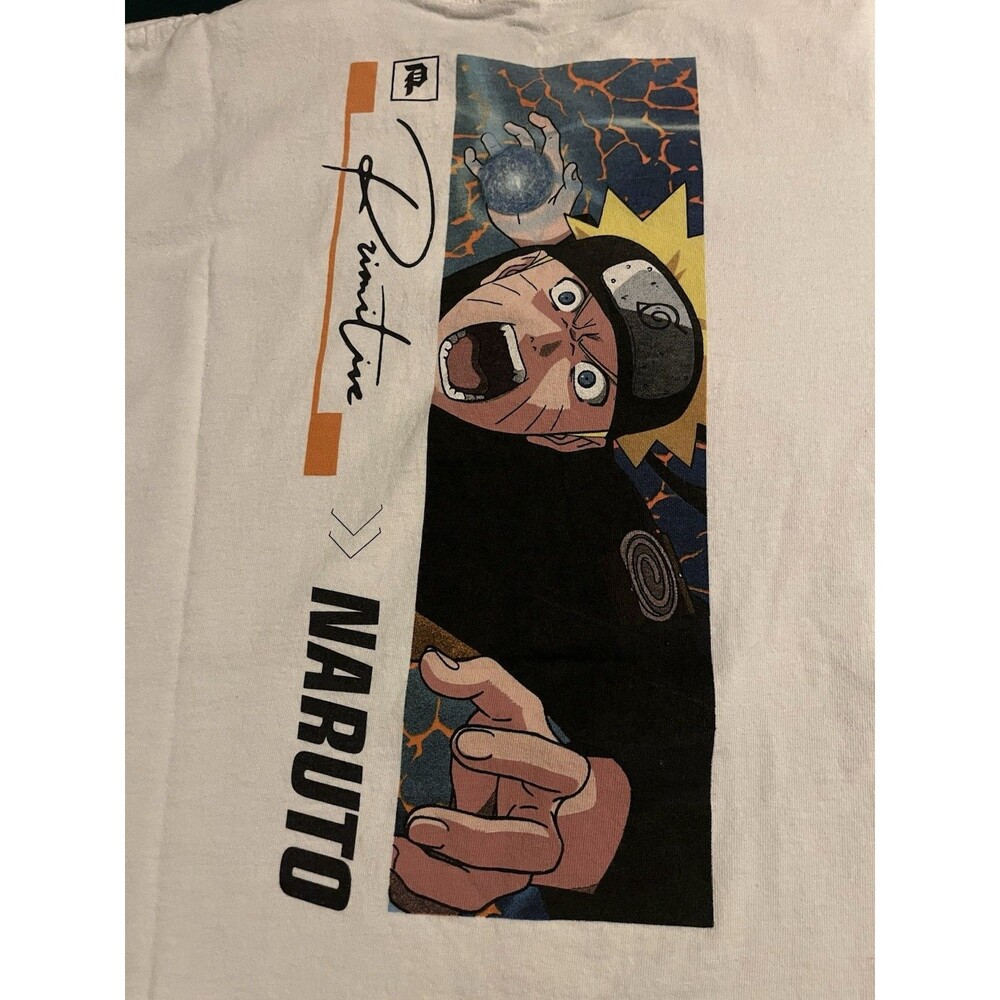 Naruto Shippuden X Primitive Skateboarding Graphic T-Shirt LARGE Anime Show Art